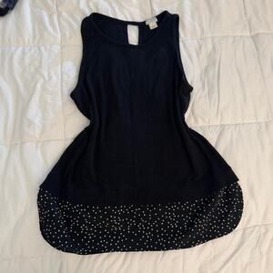 Black tank with polka dot